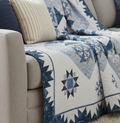 Frosted Sky Quilt Pattern: Winter-Inspired Patchwork Quilt with Snowflake Appliqué