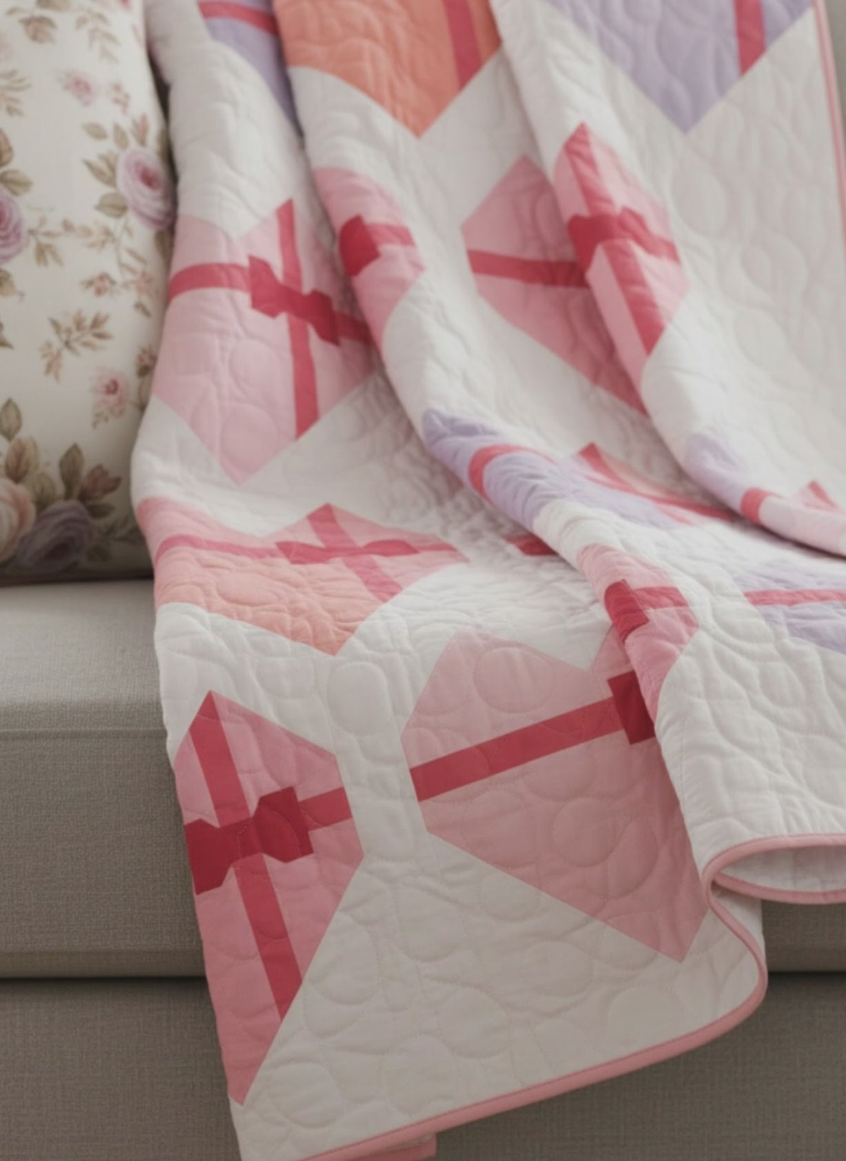 Sweet Keepsake Heart Quilt Pattern, Precut Friendly Modern Patchwork Project