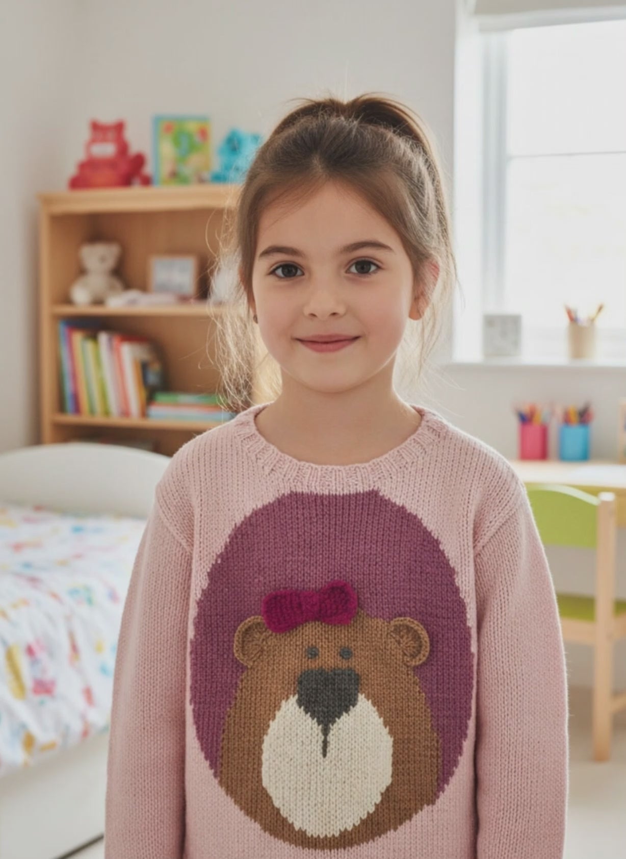 Woodland Cub Sweater Knitting Pattern: Cozy Kids Jumper with Animal Motif